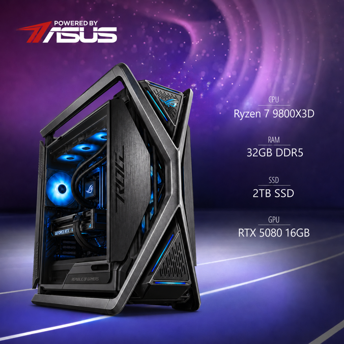 BaB računalo Inferno Ultra X (Ryzen 7 9800X3D, ASUS ROG Strix LC, Astral RTX 5080, 32GB DDR5, 2TB SSD, Win11P) Powered By ASUS