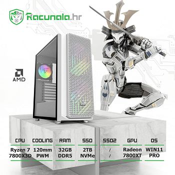 BaB računalo PPC HunterKiller R77800X (Ryzen 7 7800X3D, 32GB DDR5, 2TB NVMe Gen4, RX 7800 XT 16GB, 850W Gold) Win11P