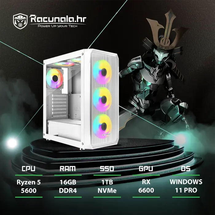 BaB računalo R532600 (Ryzen 5 5600, 16GB DDR4, 1TB NVMe, RX 6600 8GB, 600W, WiFi) Win11P