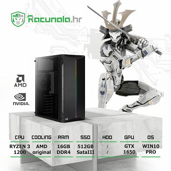 BaB Računalo Ragnar R3161650 (Ryzen 3 1200, 16GB DDR4, GTX 1650 4GB, 512GB SSD) Win10P