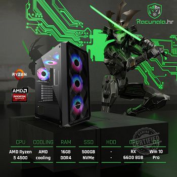 BaB Računalo Samurai Warrior (Ryzen 5 4500, 16GB RAM, 500GB SSD, RX 6600) Win10P