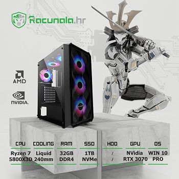 BaB Računalo Venom R73070 (Ryzen 7 5800X3D, 32GB DDR4, 1TB NVME SSD, RTX3070 8GB, WiFi) Win10P