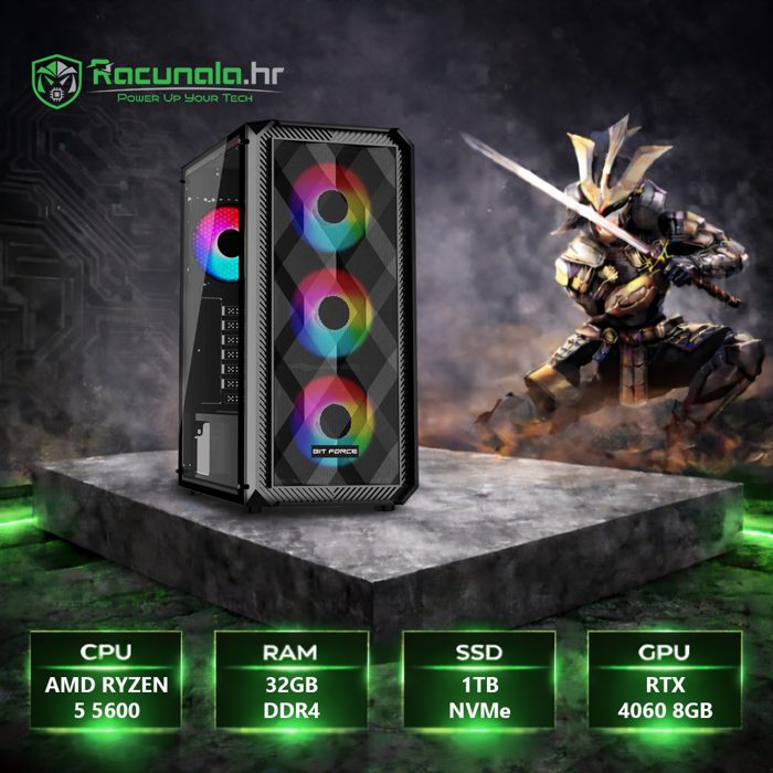 BaB RONIN Pro Gamer - Ryzen 5 5600 / 32GB DDR4 / 1TB NVMe SSD / GeForce RTX 4060 8GB / Windows 11 Pro 