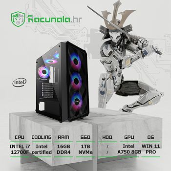 BaB Samurai ARC i7161T (Intel i7 12700F, 16GB DDR4, 1TB NVMe SSD, Intel A750 8GB, 600W, WiFi) Win11P
