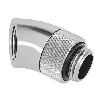 Barrow adapter 45 degrees G1/4 inch male to G1/4 inch female - rotatable, silver TWT45-B01 s