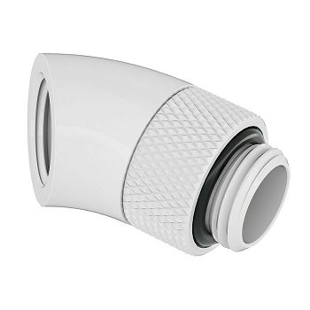Barrow Adapter 45 degrees G1/4 inch male to G1/4 inch female - rotatable, white TWT45-B01 w