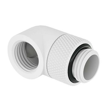 Barrow Adapter 90 degrees G1/4 inch male to G1/4 inch female - rotatable, white TWT90-v2.5 w