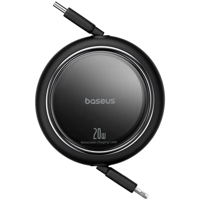 Baseus Free2Pull Expandable USB C to iP Ligtning fast charging cable 1 m 20 W Black