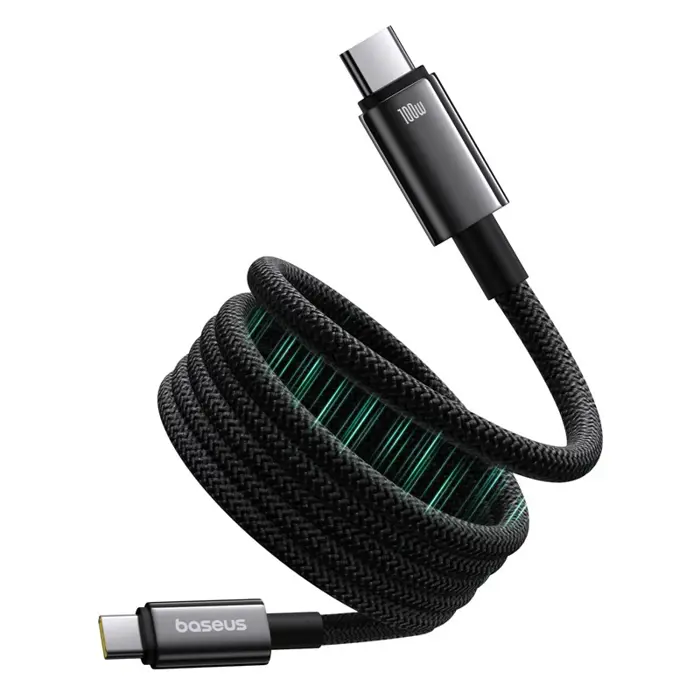 Baseus Tungsten Magnetic USB C to USB C fast charging cable 1 m 100 W Black