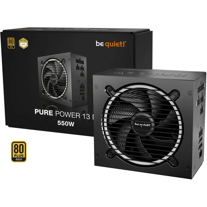 be quiet! Pure Power 13 M 550W, PC power supply black, 1x 12-pin high power GPU, 2x PCIe, cable management, 650 watts