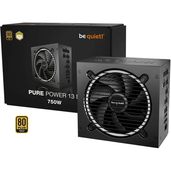 be quiet! Pure Power 13 M 750W, PC power supply black, 1x 12-pin high power GPU, 4x PCIe, cable management, 750 watts