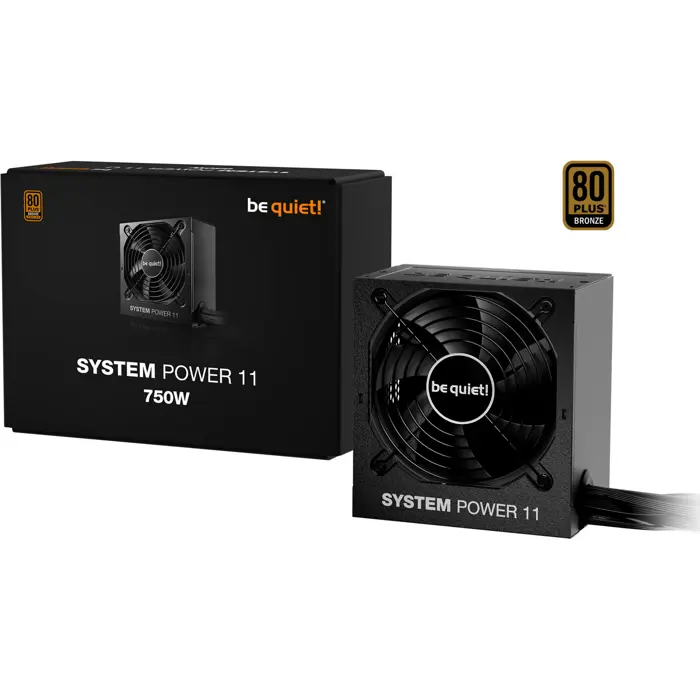 Be quiet System Power 11 750W ATX3.1 (black, 1x 12-pin high power GPU, 2x PCIe, 650 watts)