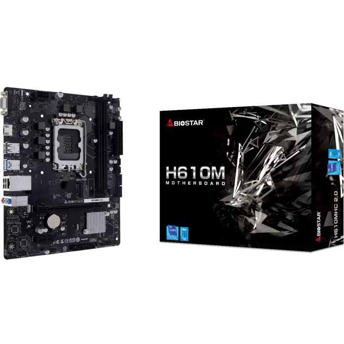 Biostar H610MHC 2.0 - Socket 1700 - motherboard black
