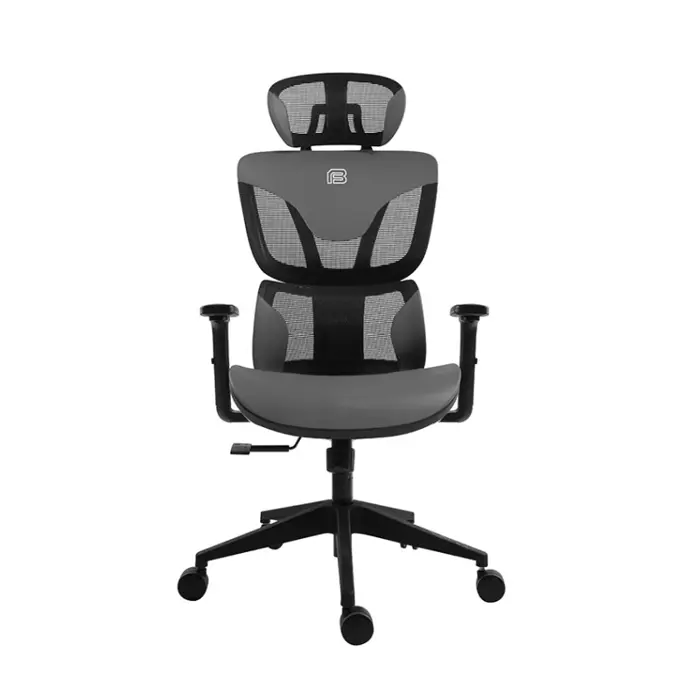 Bit Force COZY LM-2D uredska stolica, PU koža, 2D naslon za ruke, nosivost 140kg, crno/siva