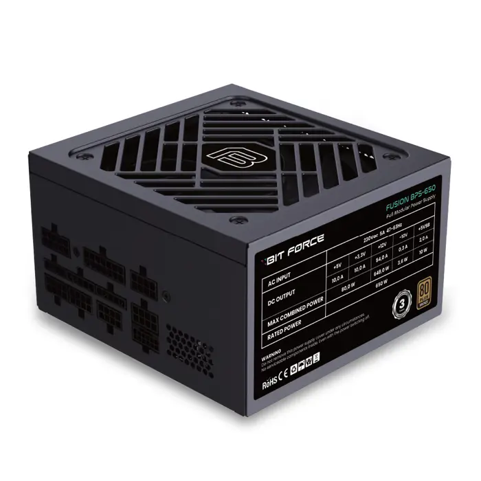 BIT FORCE napajanje 650W 80PLUS BRONZE FUSION BPS-650 modularno ATX 3.1 PCI-E 5.1