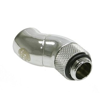 Bitspower adapter 90 degrees G1/4 inch male to G1/4 inch female - 2x rotatable, shiny silver BP-90R2