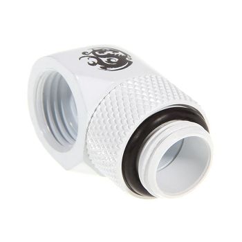 Bitspower adapter 90 degrees G1/4 inch male to G1/4 inch female - rotatable, white BP-DW90R