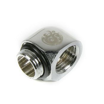 Bitspower adapter 90 degrees G1/4 inch male to G1/4 inch female - shiny silver BP-WTP-C39