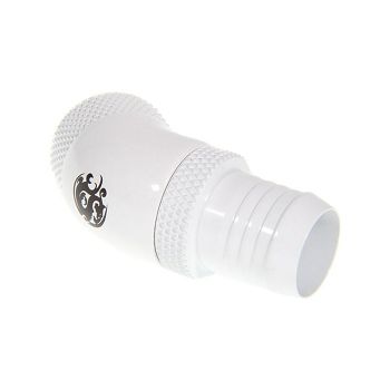 Bitspower connection 45 degrees G1/4 inch AG to 13mm ID - rotatable, white BP-DW45R2I