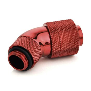 Bitspower connection 45 degrees G1/4 inch AG to 16/13mm - rotatable, red BP-DBR45R2CPF-CC4