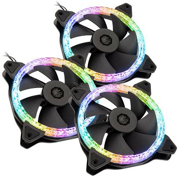 Bitspower Notos RGB PWM fan, 120mm - black, 3-pack BPTA-NTX1218D3