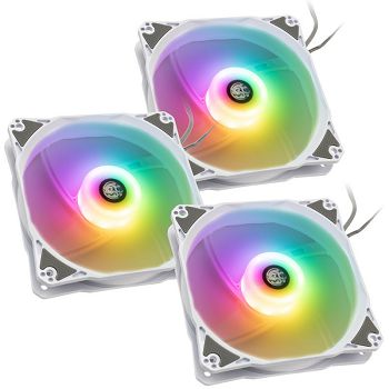 Bitspower Notos RGB PWM fan, 120mm - white, 3-pack BPTA-FX1812NTWH-3