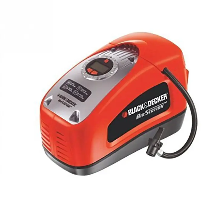 BLACK + DECKER compressor ASI300-QS, 11bar, air pump (orange / black, 12 volt cigarette lighter connector)
