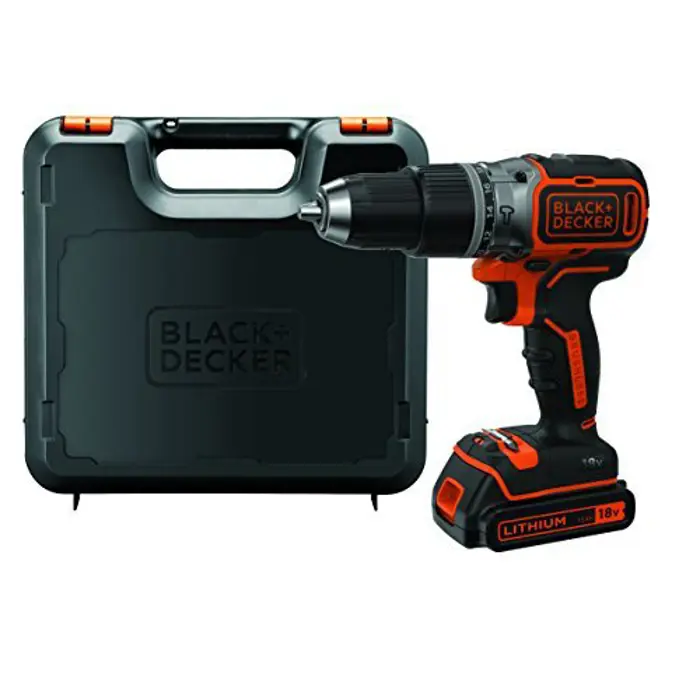 BLACK + DECKER cordless hammer BL188K, 18 Volt (black / orange, Li-ion battery pack 1.5Ah)