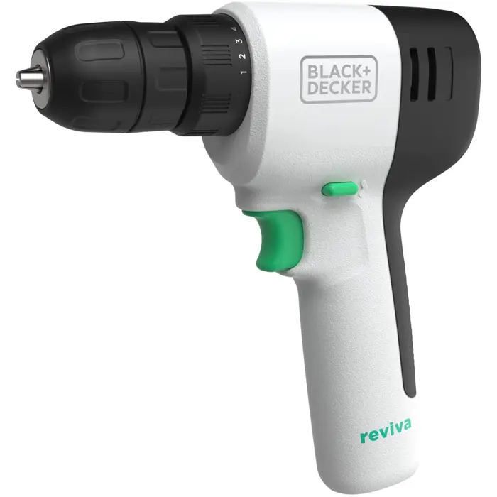 BLACK+DECKER reviva cordless drill/driver, 12 volts (white/black, integrated Li-ion battery 1.5 Ah)
