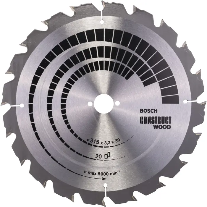 Bosch circular saw blade Construct Wood, 315mm, 20Z (bore 30mm, for table saws)