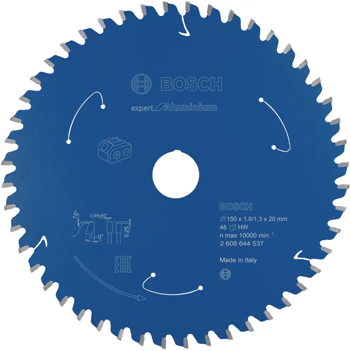 Bosch circular saw blade Expert for Aluminum, 150mm, 48Z (bore 20mm, for cordless saws)