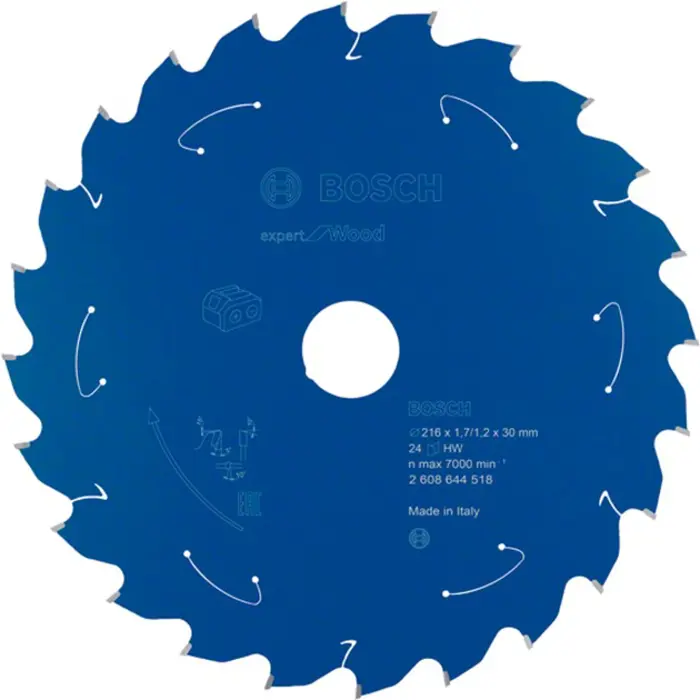 Bosch circular saw blade Expert for Wood, 216mm, 24Z (bore 30mm, for cordless miter saws)