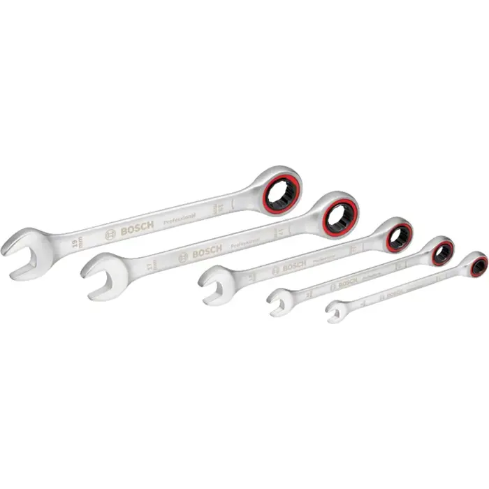 Bosch combination ratchet wrench set, 5 pieces, wrench