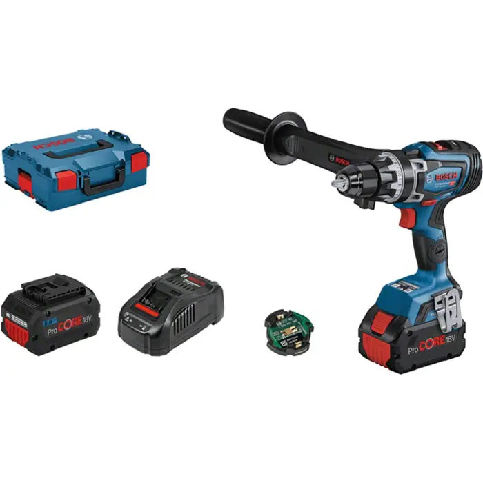 Bosch cordless drill BITURBO GSR 18V-150 C Professional, 18V (blue/black, 2x battery ProCORE18V 8.0Ah, Bluetooth module, L-BOXX)