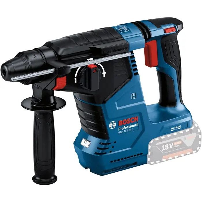 Bosch Cordless Hammer Drill GBH 18V-24 C Professional solo, 18V (blue/black, without battery and charger, with Bluetooth)