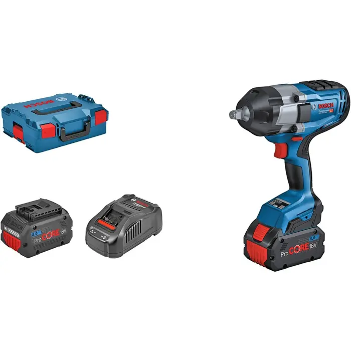 Bosch cordless impact wrench BITURBO GDS 18V-1000 Professional, 18V (blue/black, 2x battery ProCORE18V 8.0Ah, 1/2, in L-BOXX)
