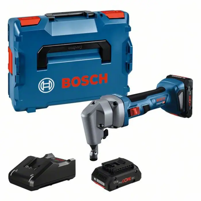 Bosch cordless rodent GNA 18V-16 E Professional, 18Volt, tin snips (blue/black, 2x battery ProCORE18V 4.0Ah, in L-BOXX)