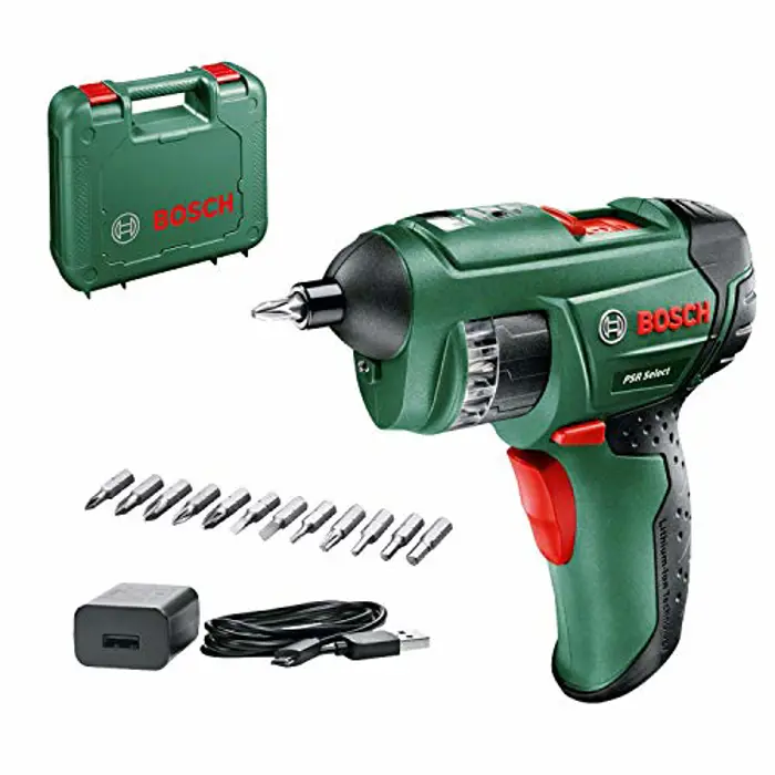 Bosch cordless screwdriver PSR Select 3,6Volt (green / black, suitcase, Li-Ion battery 1.5 Ah)