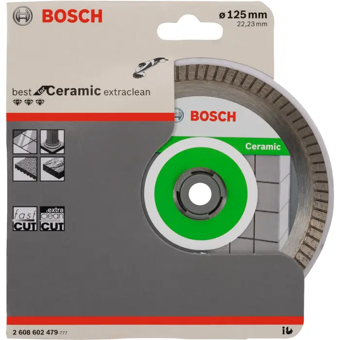 Bosch diamond cutting disc Best for Ceramic Extra Clean Turbo, 125mm (bore 22.23mm)