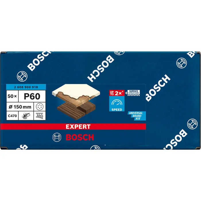 Bosch Expert C470 sanding sheet, 150mm, K60 (50 pieces, for eccentric sanders)