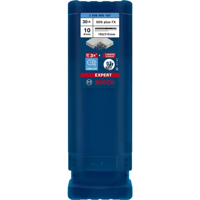 Bosch Expert hammer drill bit SDS-plus-7X, 10mm, 30 pieces (working length 150mm)