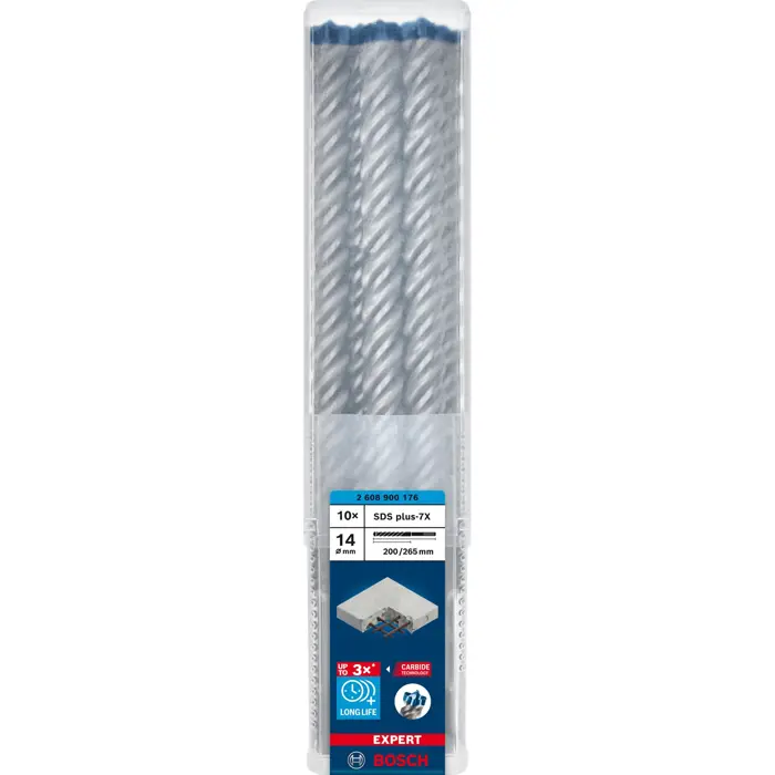 Bosch Expert hammer drill SDS-plus-7X, 14mm, 10 pieces (working length 200mm)