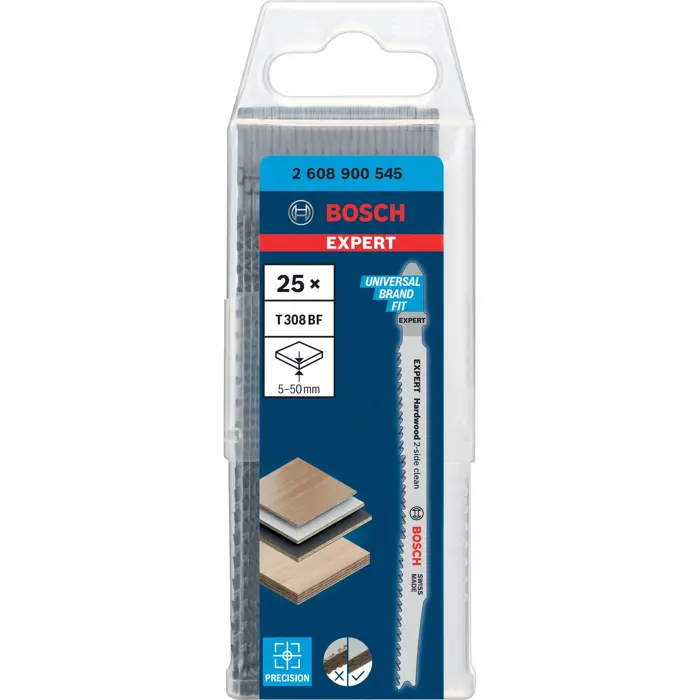 Bosch Expert jigsaw blade T 308 BF 'Hardwood 2-side clean' (25 pieces)