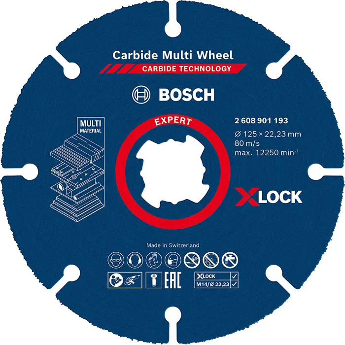 Bosch EXPERT X-LOCK Carbide MultiWheel cutting disc, O 125mm (for angle grinders)