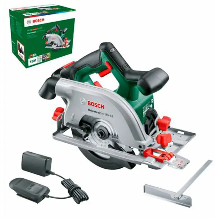 Bosch hand circular saw UniversalCirc 18V-53, 18Volt (green/black, Li-ion battery 2.5Ah, POWER FOR ALL ALLIANCE)