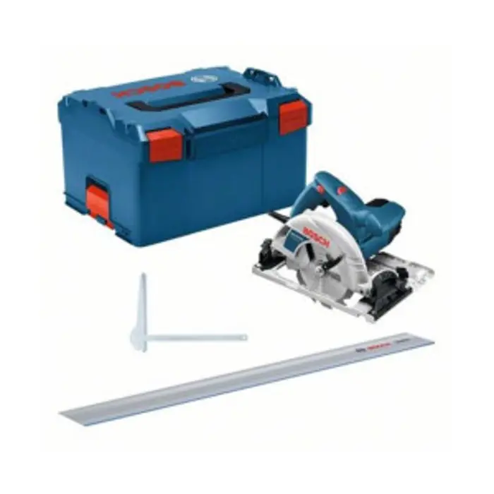Bosch Hand-held circular saw GKS 55+ GCE Professional (blue, 1,350 watts, L-BOXX, guide rail FSN 1400)
