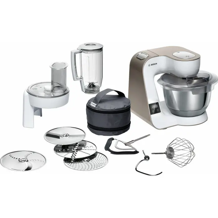 Bosch HomeProfessional MUM5XW20, kitchen machine (white / champagne, integrated scale)