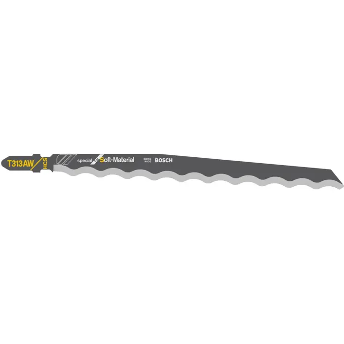 Bosch Jigsaw Blade T 313 AW Special for Soft Material, 152mm (3 pieces)