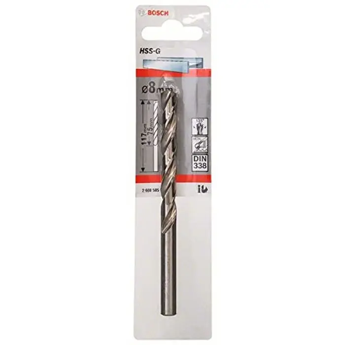 Bosch metal drill HSS-G, DIN 338, O 8mm (working length 75mm)