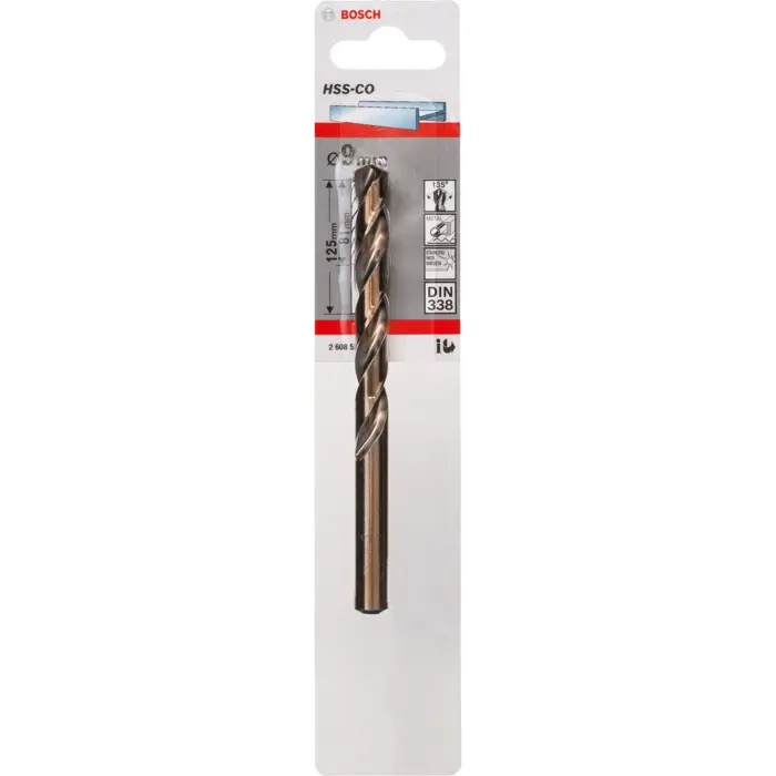 Bosch metal twist drill HSS-Co, 9mm (working length 81mm)
